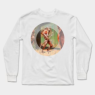 Tentacles Space Popart Fantasy Comic Old Vintage Scifi Funny Long Sleeve T-Shirt